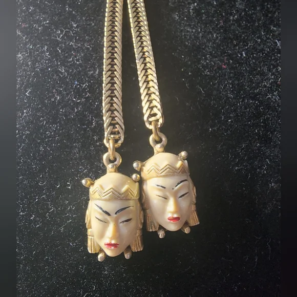 Selro Selini Asian Princess Bakelite Vintage 1950s Necklace - Picture 2 of 7